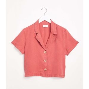 Lou and Grey/ Loft: Cropped Pink Button Down